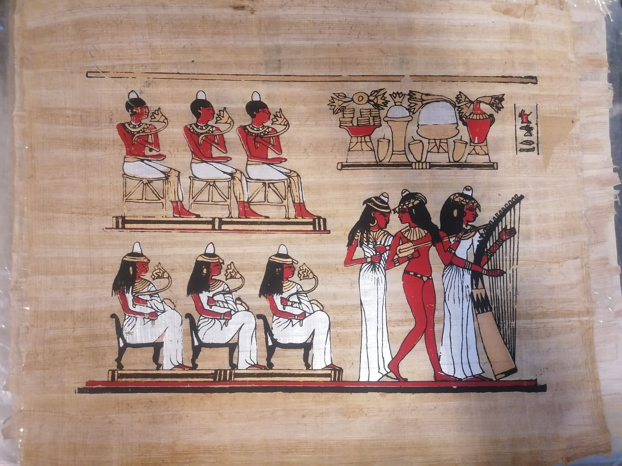 Obrazy Egipskie na papirusie