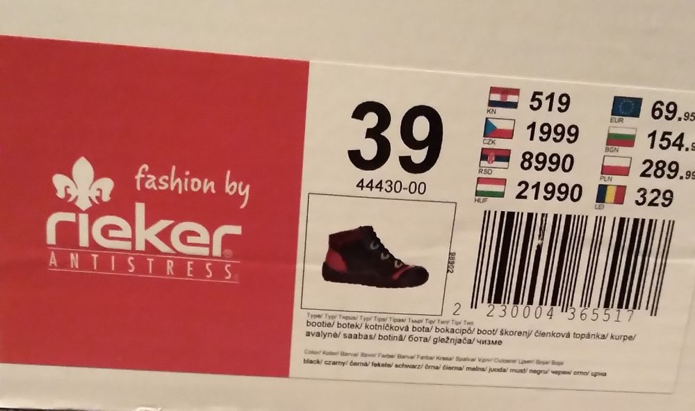 Botki damskie firmy Rieker