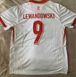 Robert Lewandowski Polska koszulka z autografem