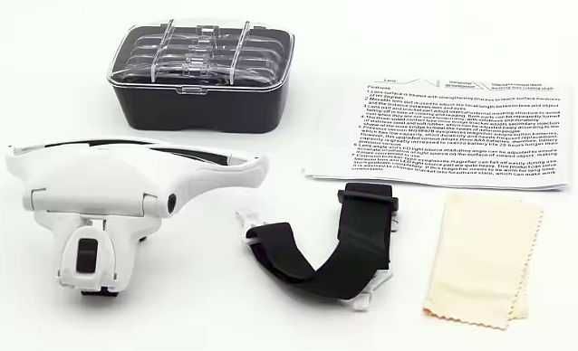 Óculos Lupa 5 lentes intercambiáveis (1,0X, 1,5X, 2.0X, 2,5X, 3,5X)