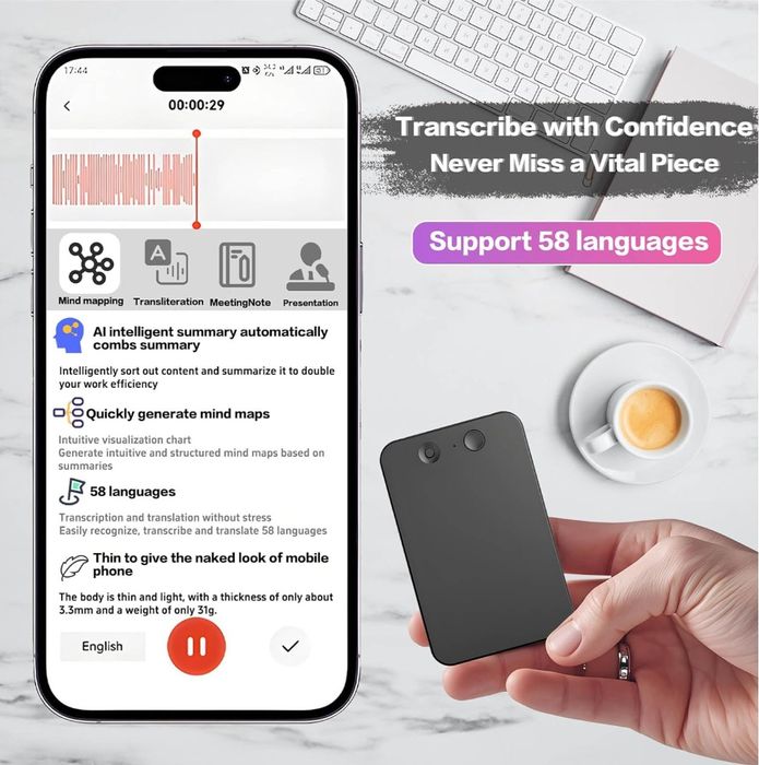 Диктофон BEUDUOQI ChatGPT, AI, Professional Digital Voice Rec, 128 gb