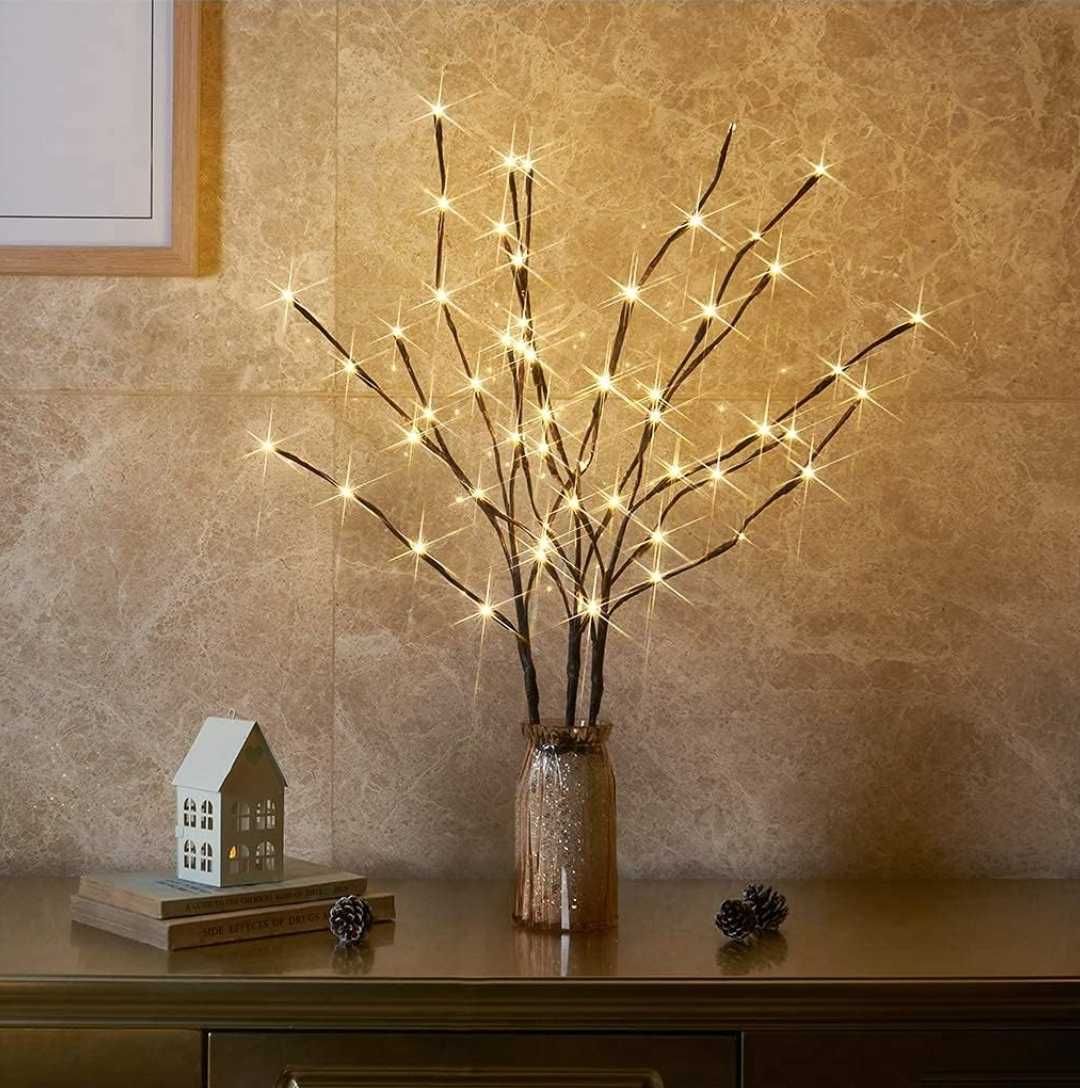 Lampa LED Gałązki Drzewko 76cm Dekoracja Brązowe