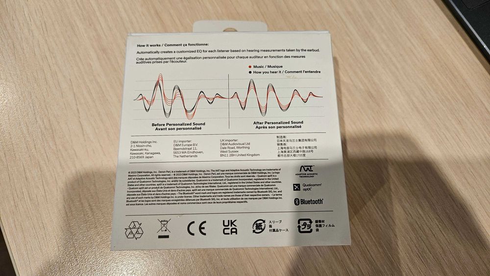 Słuchawki bezprzewodowe Denon PerL Dokanałowe Bluetooth 5.0 Czarny