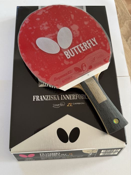 Butterfly rakietka. Franziska ZLC, Dignics 09c, Tenergy 80