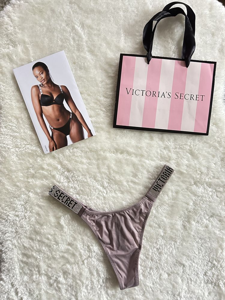 Victoria’s Secret nowe majtki XS liliowe shine strap oryginalne metka
