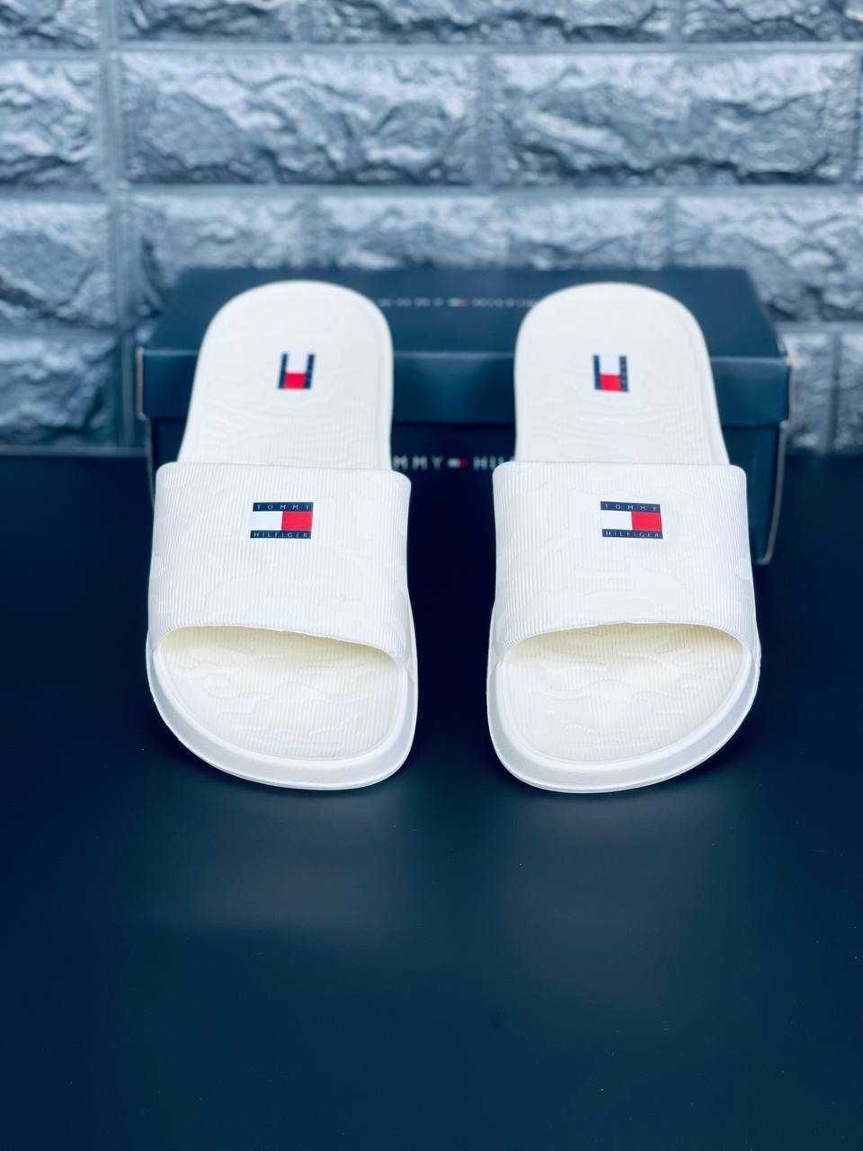 Сланцы Tommy Hilfiger мужские курортные White. Шльопанці чоловічі Топ!