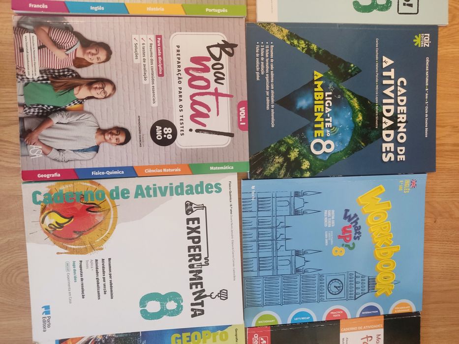Livros de atividades, fichas, apoio - 8° ano - €6,00 cada - NOVOS
