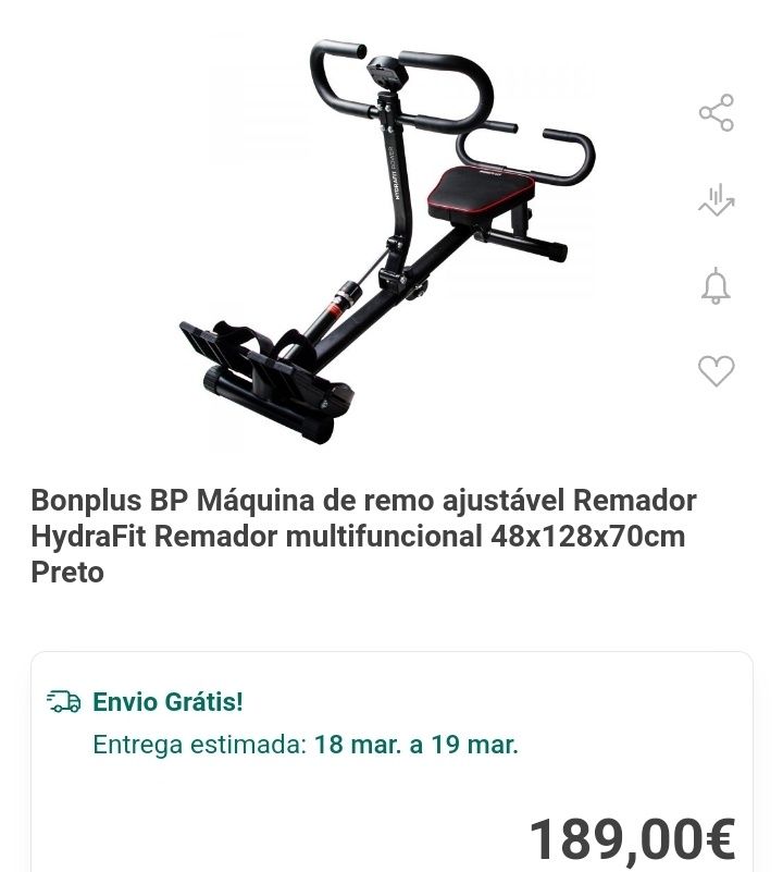 Máquina remo 12 niveis