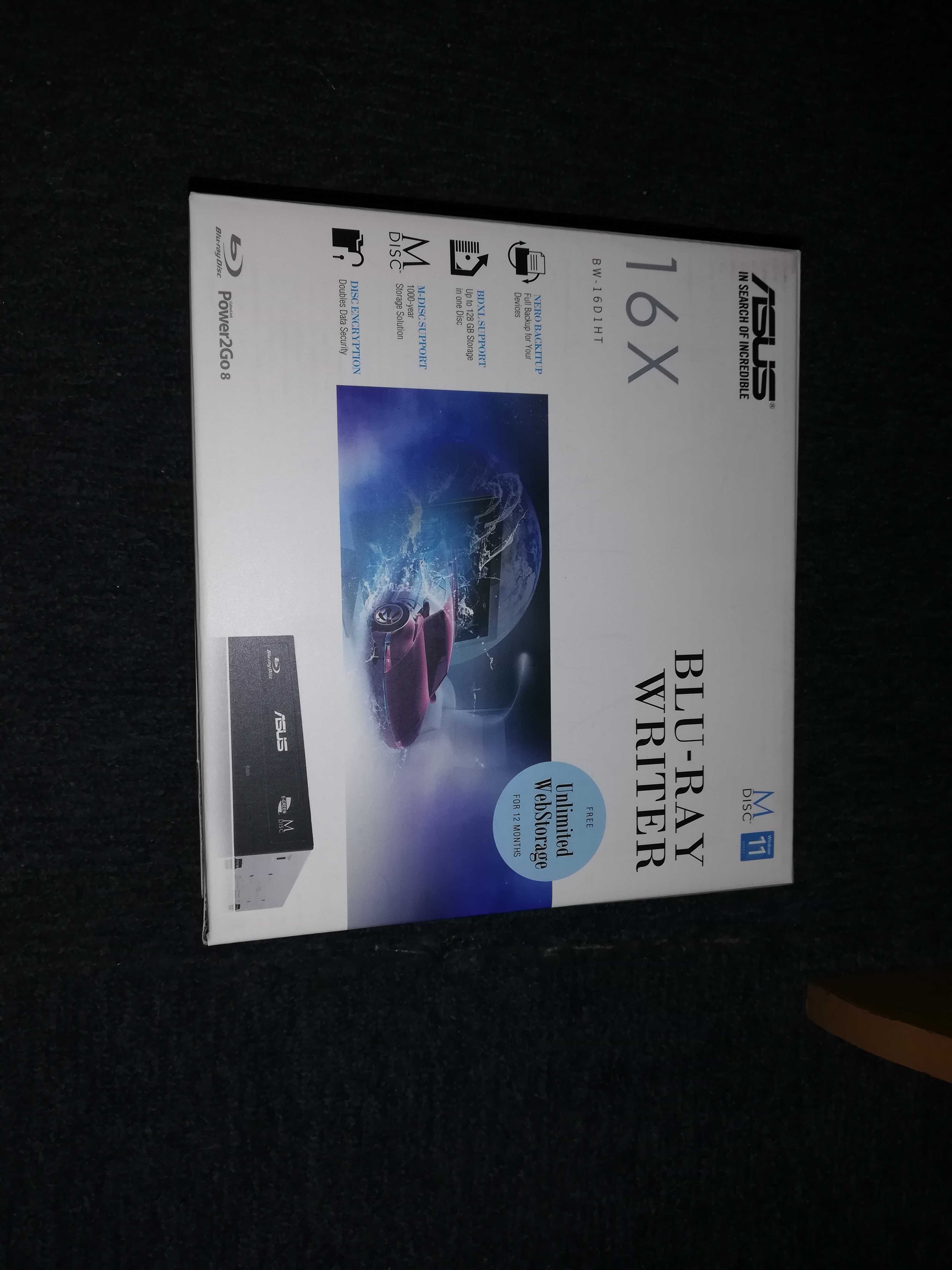 Nagrywarka BLU-RAY ASUS BW-16D1HT 16X BOX Programy nowa
