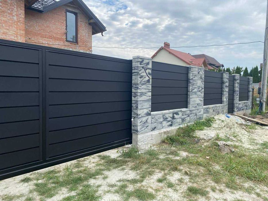 Сучасні металеві відкатні ворота— ВИГОТОВЛЕННЯ та МОНТАЖ!
