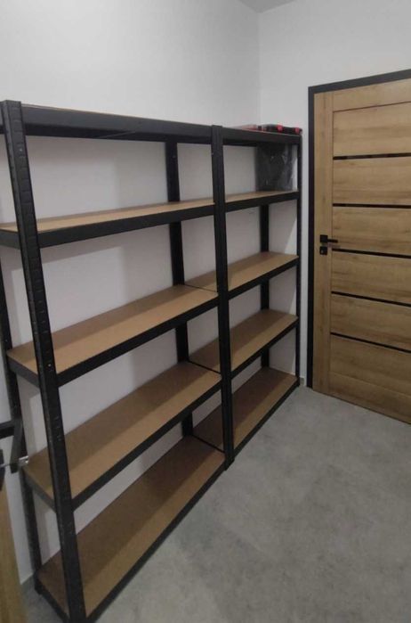 Metalowy REGAŁ MAGAZYNOWY Do Garażu Warsztatu Piwnicy CZARNY - NOWY