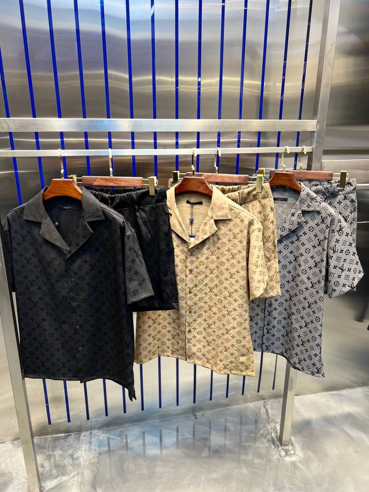 Комплект летний Louis Vuitton DOIR мужской шорты рубашка футболка