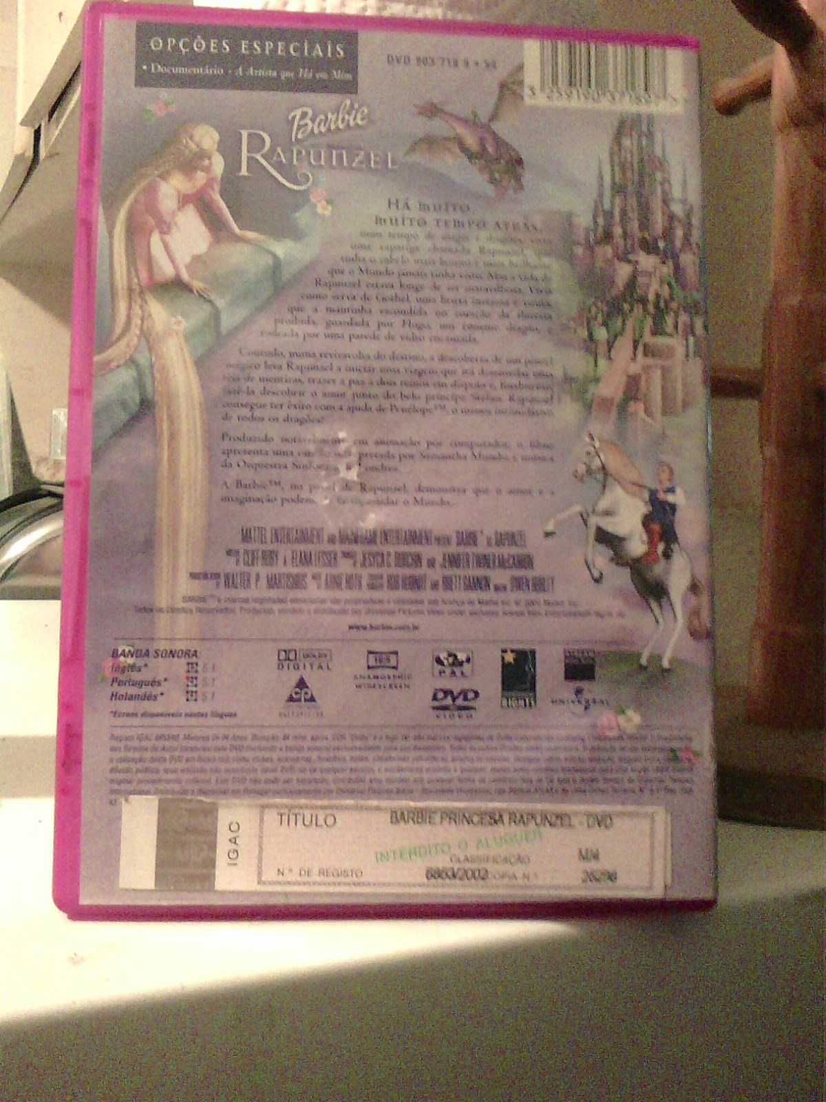 Barbie Princesa Rapunzel DVD-portes correio grátis