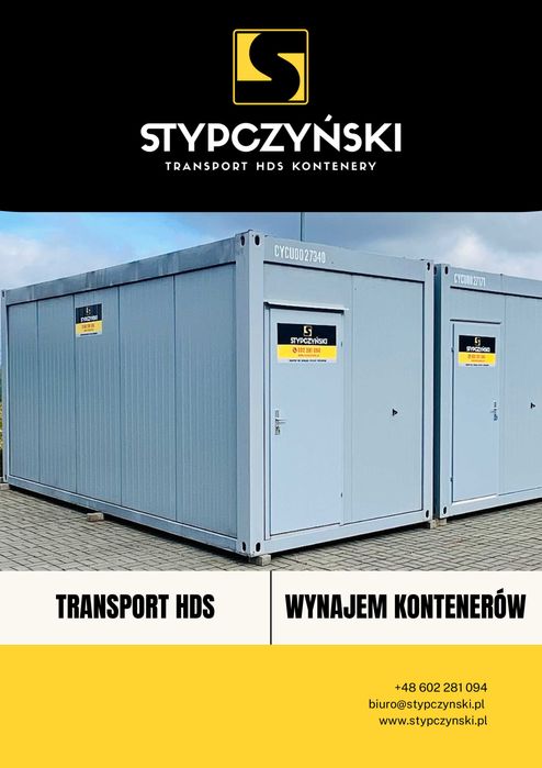 Wynajem Transport kontenerów; Kontenery biurowe/socjalne/morskie