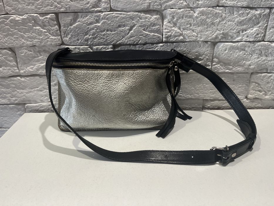 Шкіряна поясна сумочка, бананка з натуральної шкіри