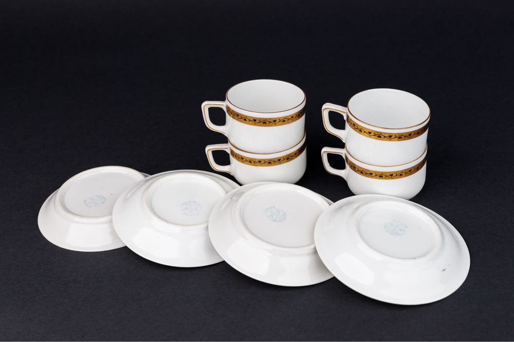 Filiżanki porcelanowe do mokki Bawaria złoto