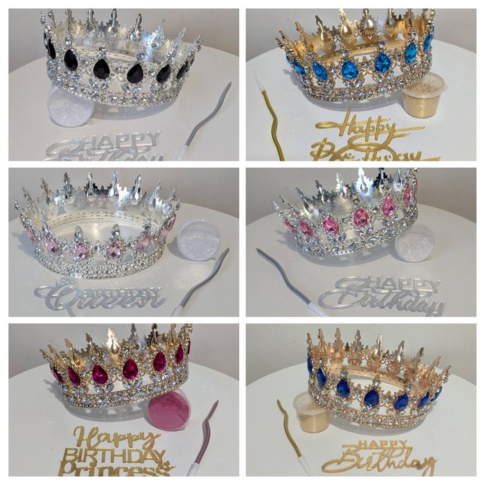 Корона на торт набір блискітки