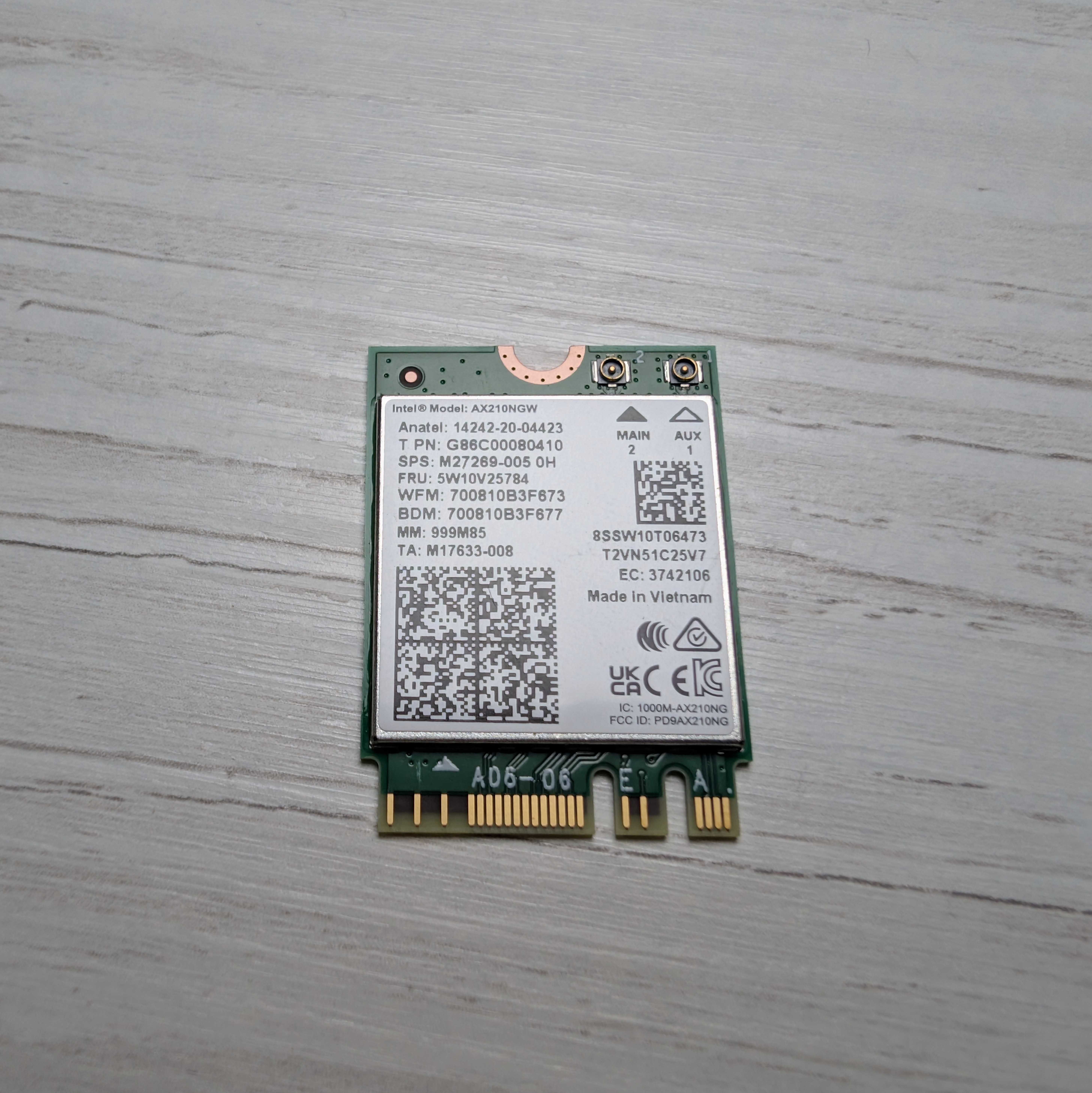 Wi-Fi модуль Intel Wi-Fi 6E AX210 (AX210NGW)