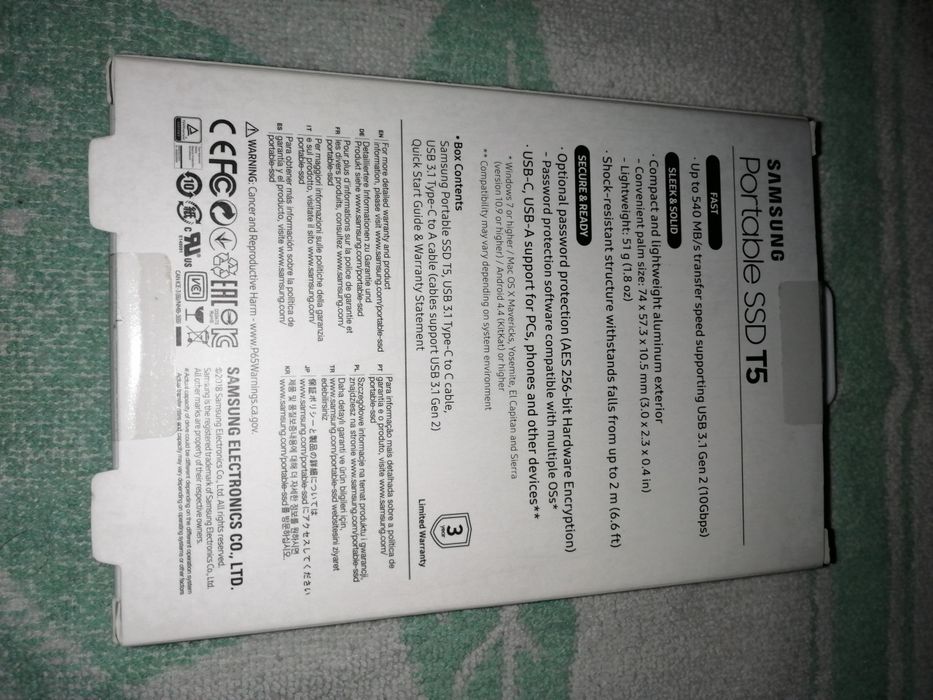Disco SSD Samsung T5 1TB USB-C 3.1 Gen2 Portable SSD B