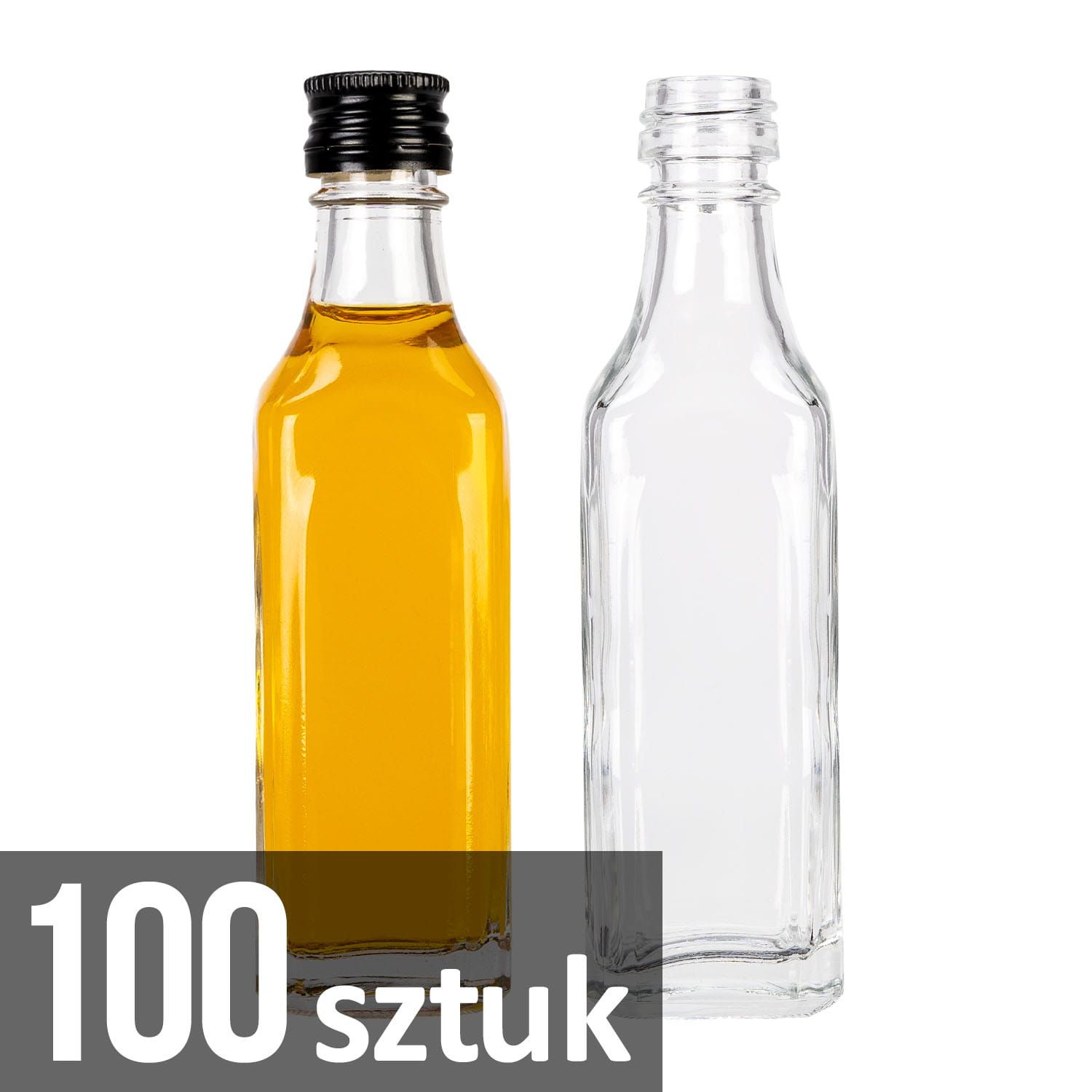 100x butelka KĄTÓWKA 50 ml na oliwę nalewki z zakrętkami