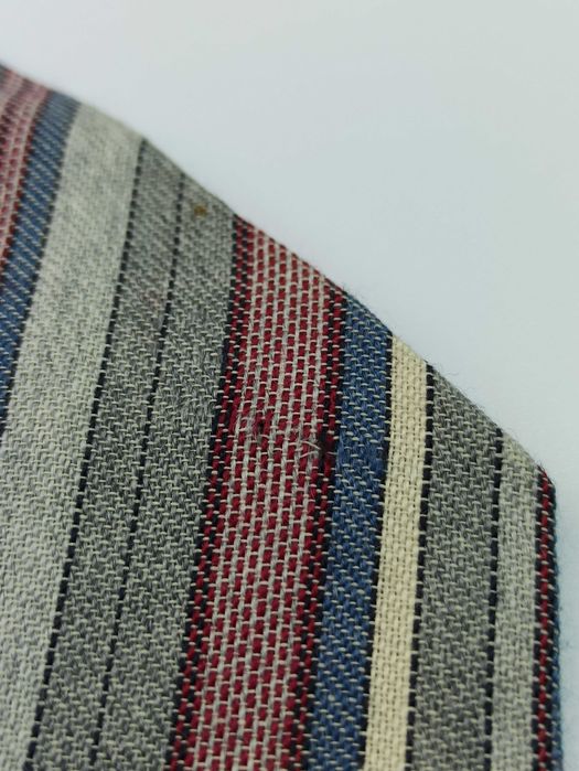 Szary kolorowy wełniany krawat w paski maj09