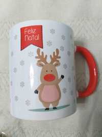 Caneca de natal nova com etiqueta