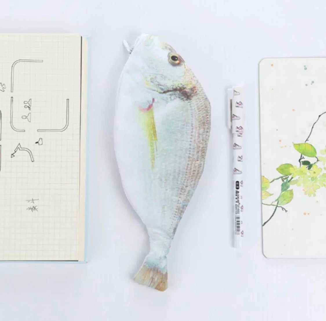 Пенал 3d рыбка, с изображением рыбки «fish 3d» (серый)