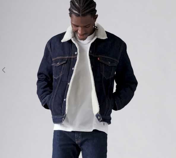 Куртка джинсова чоловіча Levi’s темно-синя Sherpa Trucker Jacket