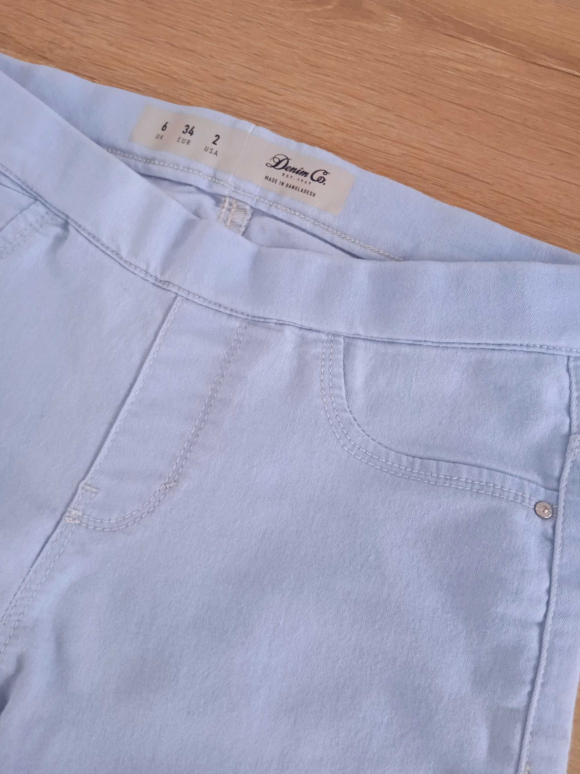 Denim Co Primark jasne spodnie jeansy elastyczne z elastyną