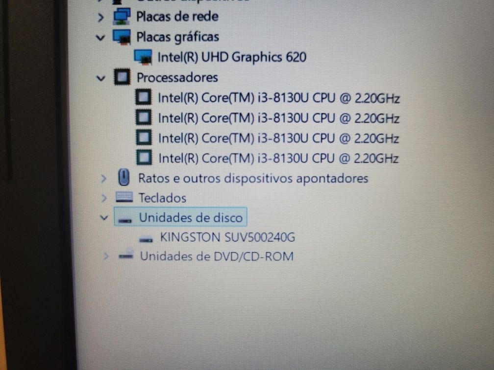 Portátil Lenovo I8th geração