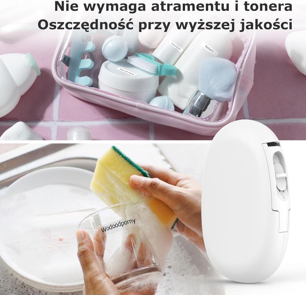 Mini Drukarka Etykiet Samoprzylepnych Termiczna Bluetooth Biała