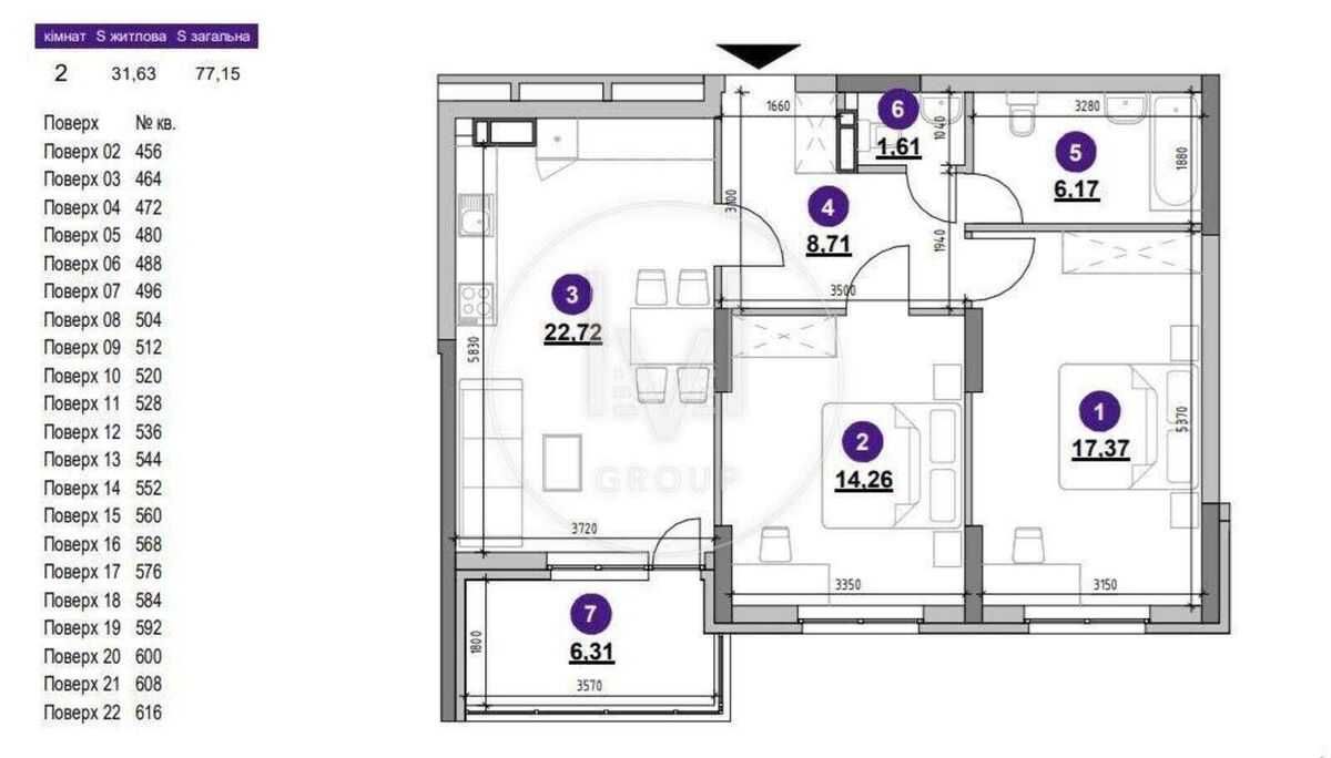 Продаж 2-к квартири без%% 76м2  ЖК Ok'Land про. Повітрофлотський 56-Б