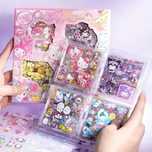 100 szt. Naklejki do scrapbooking i oryg. pudełko Kuromi & Hello Kitty