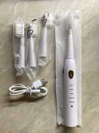 Біла електрична зубна щітка, акустична, 5 режимів, IPX7 водонепроникна