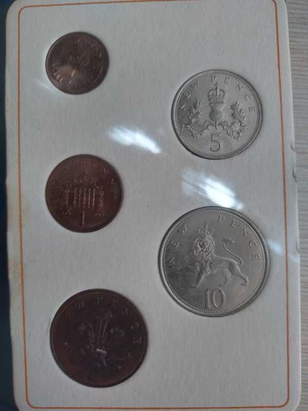 Monety Anglia NEW PENCE (1/2,1,2,5,10) Unikat