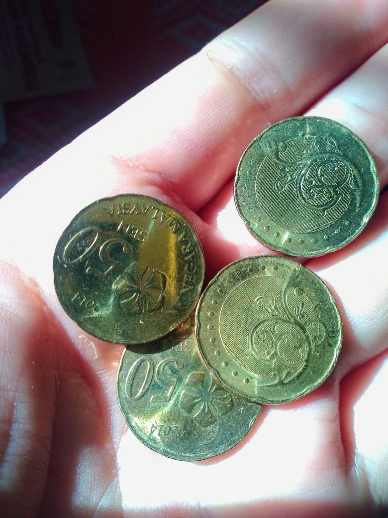 Медная монета 50 сен 2014
