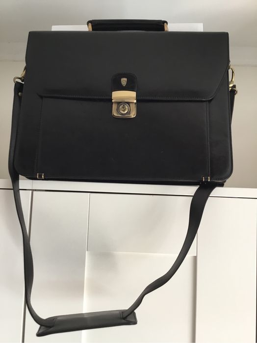 Teczka / Aktówka skórzana czarna  na dokumenty Paterson - Nie używana