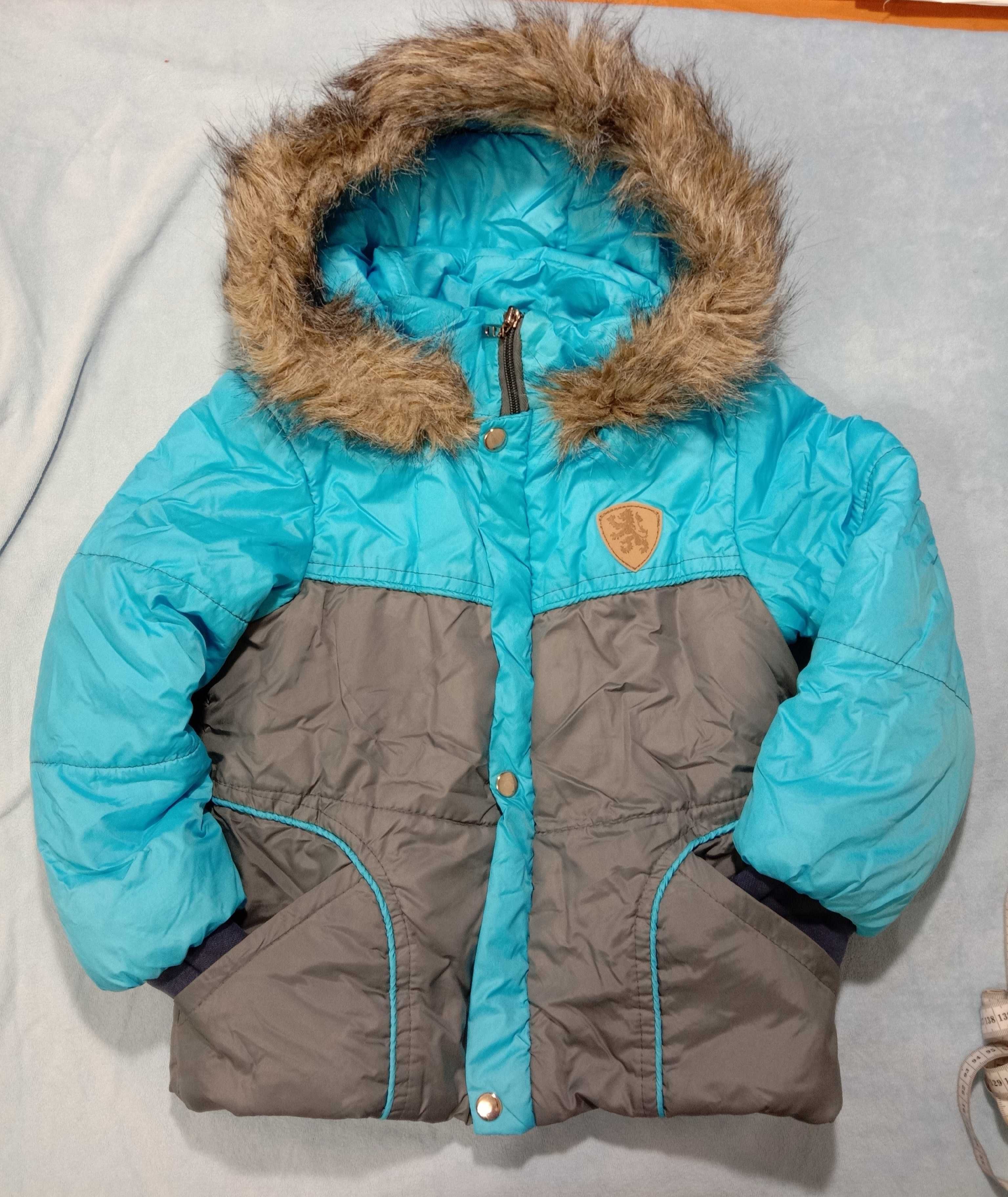 Зимний комплект, комбинезон и куртка для мальчика, 116 рост