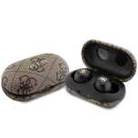 Guess słuchawki Bluetooth GUTWSP4EGW TWS  4G PU METAL LOGO brązowe
