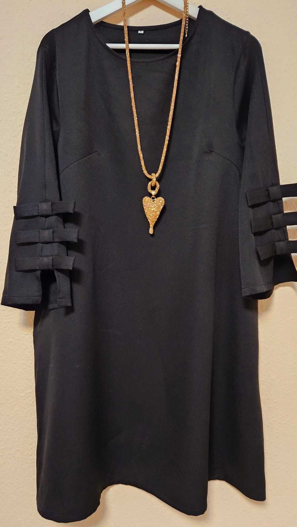 Super elegancka czarna sukienka rozmiar 42/XL