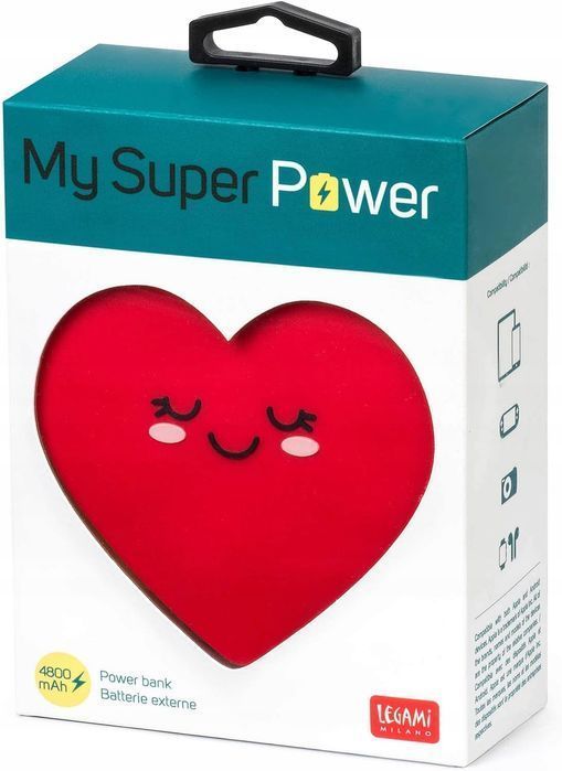 legami przenośna ładowarka my super power akumulator w kształcie serca