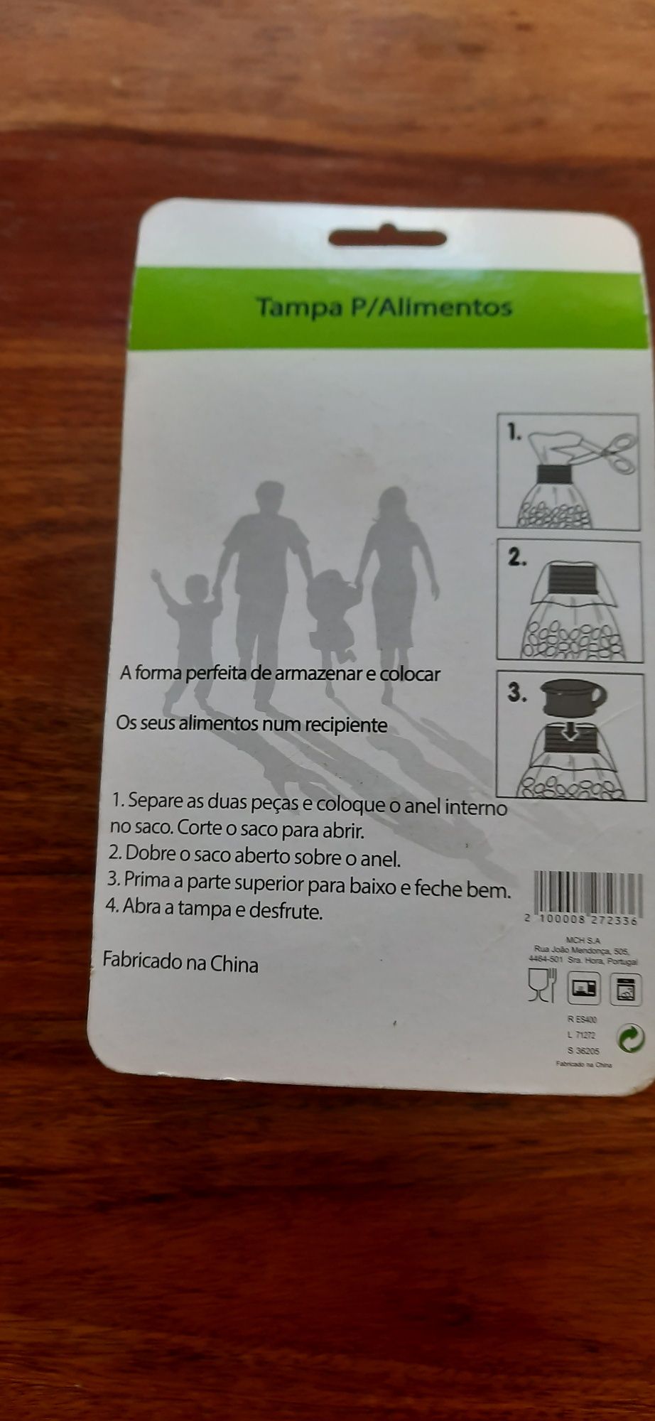 Tampa alimentos adaptador saco