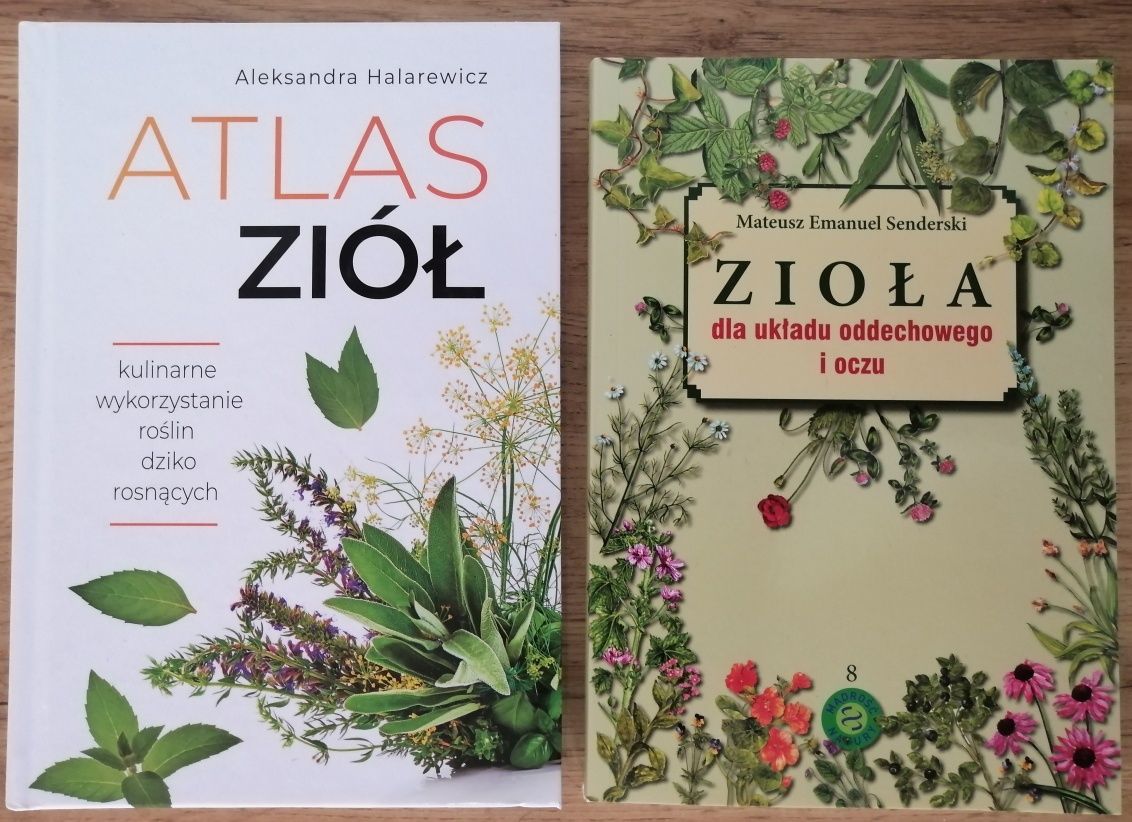 2x książki Atlas ziół + Zioła dla układu oddechowego i oczu + gratis