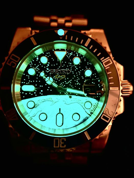 Customowy Zegarek Automatyczny „Seiko mod - Submariner Planeta Ziemia”