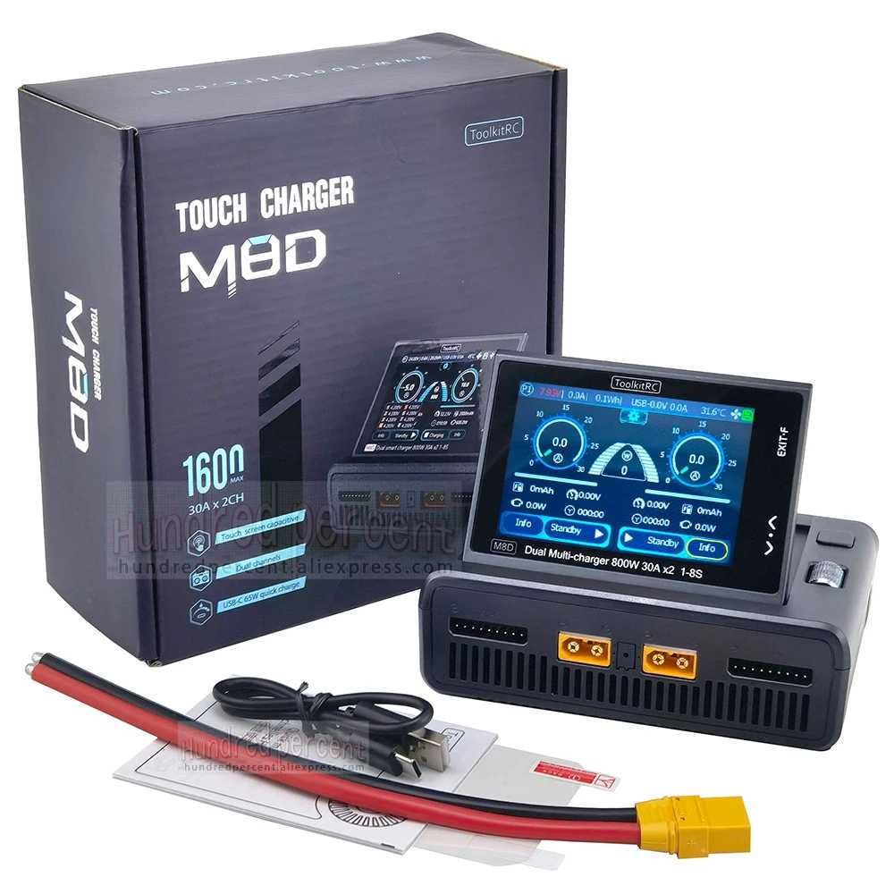 ToolkitRC M8D 1600W Розумний зарядний пристрій DC800W*2 1-8S FPV