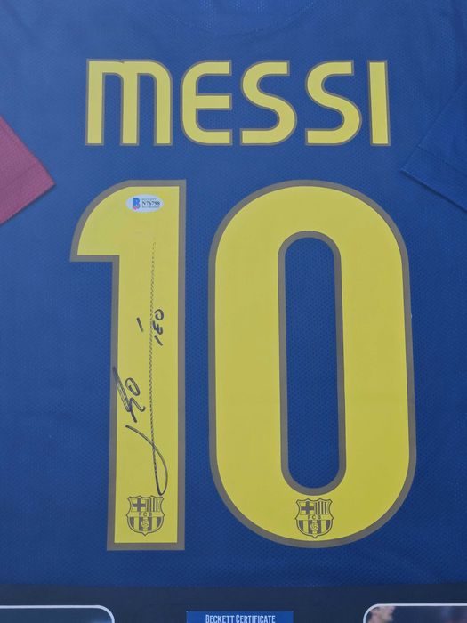 ! AUTOGRAF Lionel MESSI koszulka z AUTOGRAFEM FC Barcelona Beckett