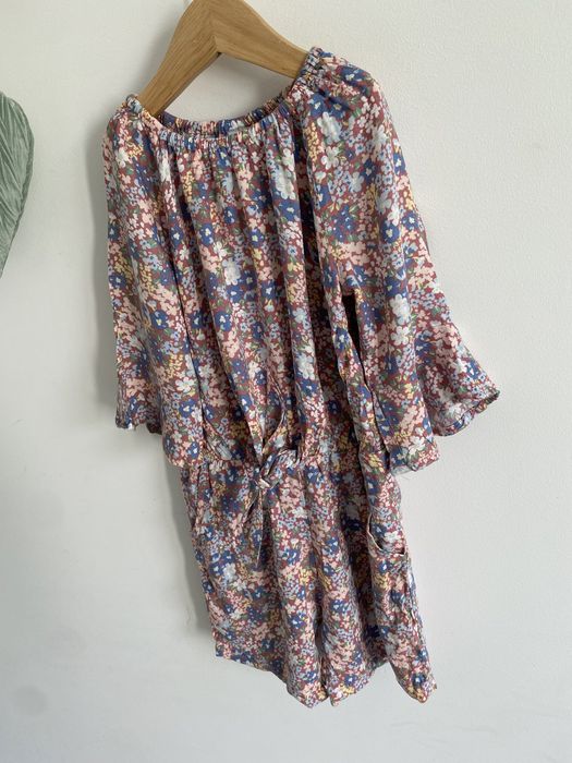 Kombinezon letni lindex 116 kwiatki drobne niebieskie