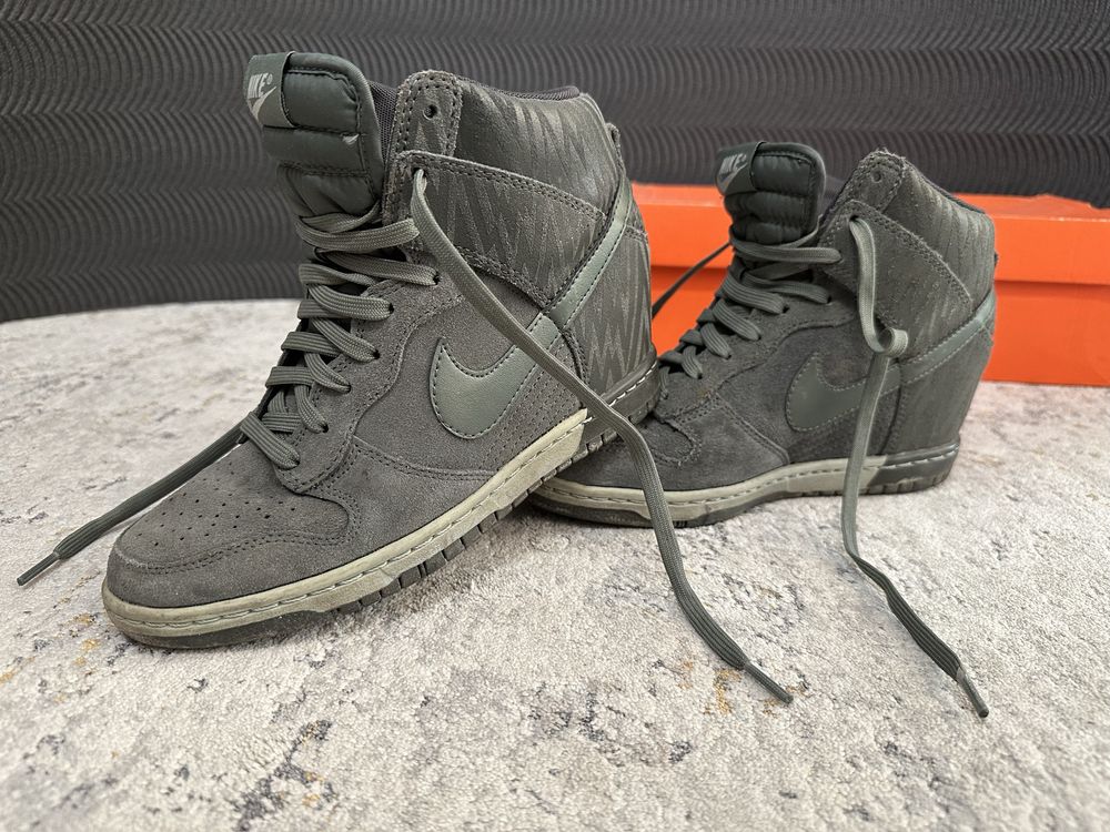 Buty Nike Dunk Sky HI r. 38,5 na koturnie khaki