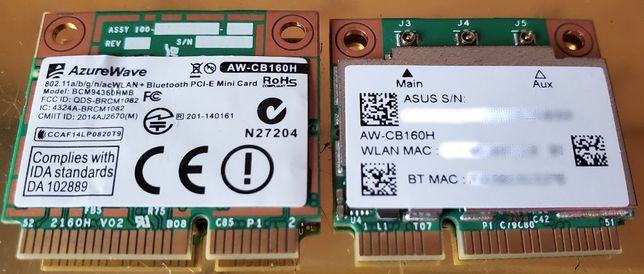 WiFi 1,3Гбит + BT4.0 AzureWave AW-CB160H BCM94360HMB mini PCI-E