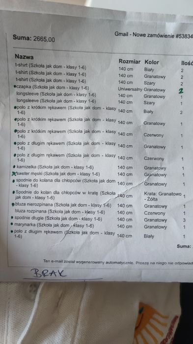 Mundurek szkolny Szkoła jak dom w Katowicach spodnie spodenki 140